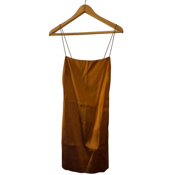 Gauge81 NWT Bima Copper Satin Mini Dress Size Large Cocktail Party - Picture 2 of 8